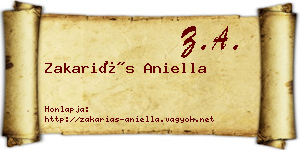 Zakariás Aniella névjegykártya